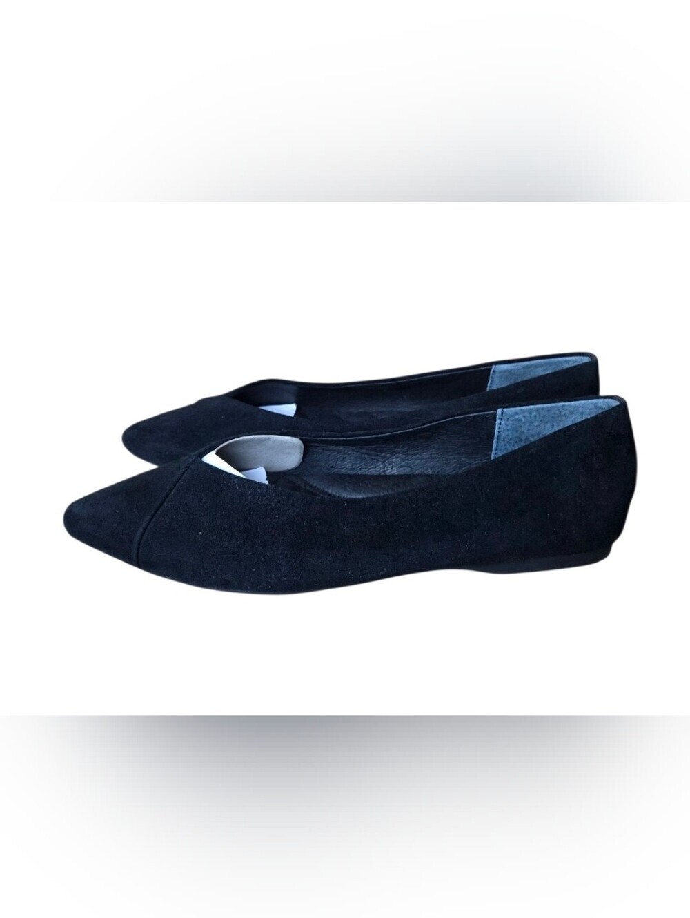 Birdies The Goldfinch Womens Black Suede Leather Pointed Toe Ballet Flats Size 7 - Picture 2 of 9